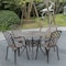 Gardenised Outdoor and Indoor Bronze Dining Set 4 Chairs with 1 Table Bistro Patio Cast Aluminum. QI003960.BZ - alternate 3
